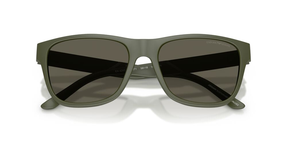 Anteojos De Sol Emporio Armani EA4243 Matte Green Dark Brown Café/Verde