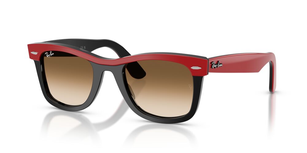 Anteojos De Sol Ray-Ban RB2240 Wayfarer Red On Black Clear Gradient Brown Café/Rojo