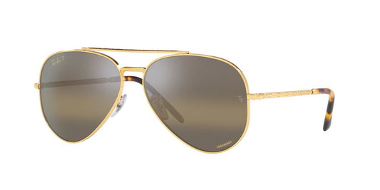 Anteojos De Sol Ray-Ban RB3625 New Aviator Café/Dorado