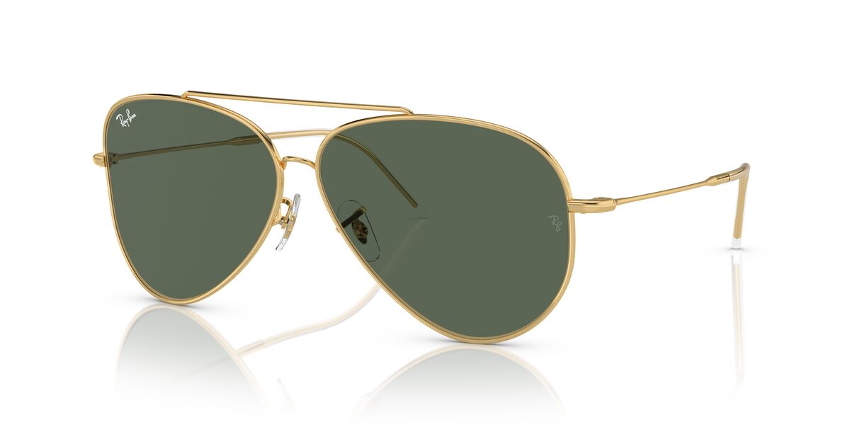 Anteojos De Sol Ray-Ban RBR0101S Aviator Reverse Verde/Dorado