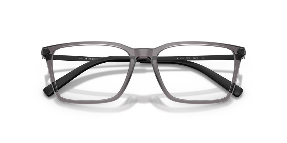 Anteojos Ópticos Armani Exchange 0AX3077 Shiny Transparent Grey Gris