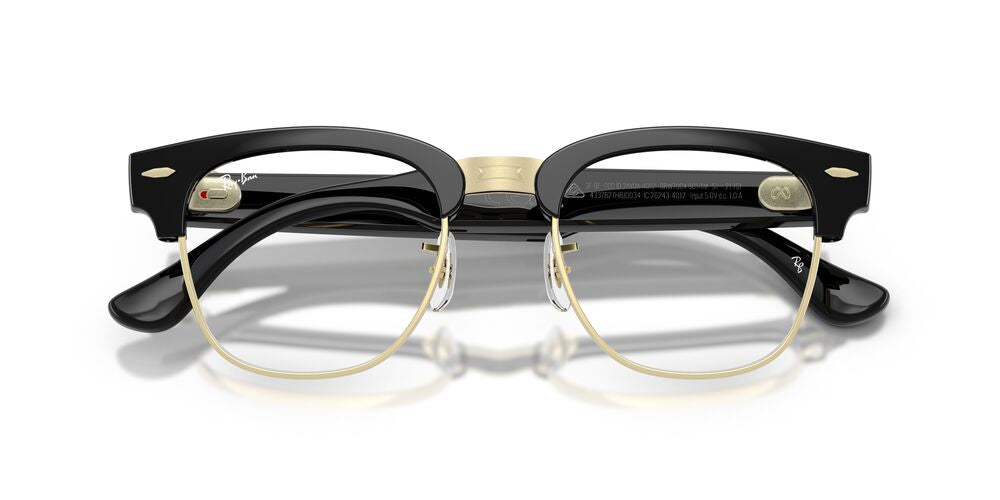 Anteojos de Sol Ray-Ban Meta Audio 0RW7004 Clubmaster Negro/Verde Transitions