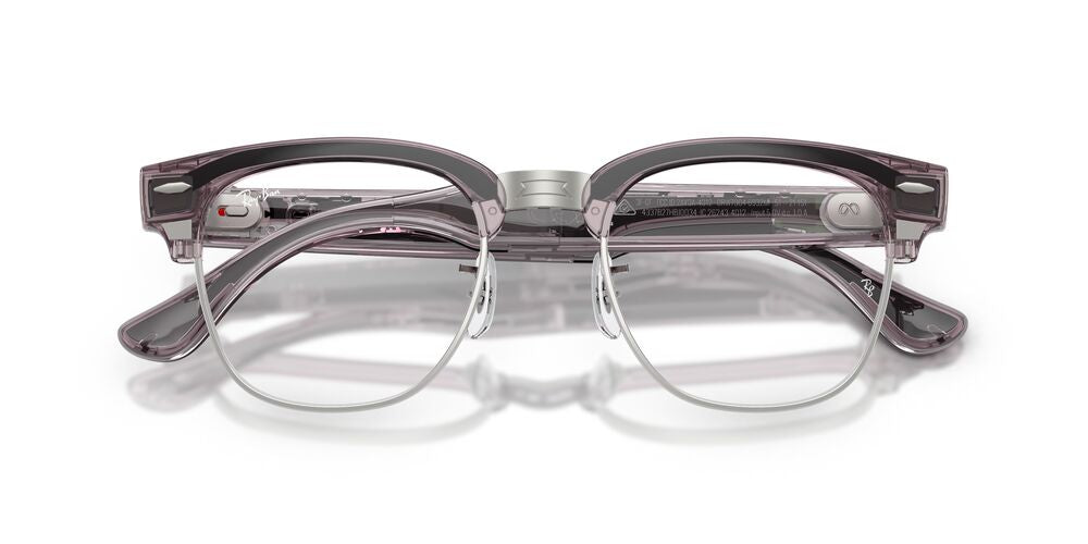 Anteojos de Sol Ray-Ban Meta Audio 0RW7004 Clubmaster Morado/Rojo Transitions