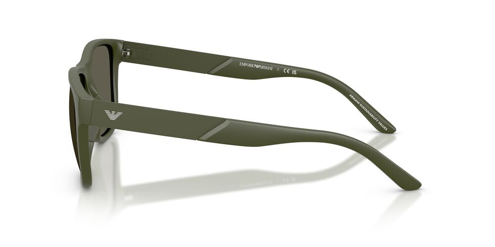 Anteojos De Sol Emporio Armani EA4243 Matte Green Dark Brown Café/Verde