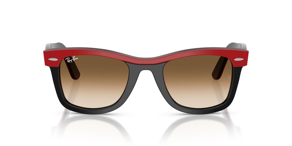 Anteojos De Sol Ray-Ban RB2240 Wayfarer Red On Black Clear Gradient Brown Café/Rojo
