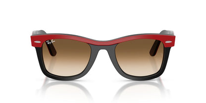 Anteojos De Sol Ray-Ban RB2240 Wayfarer Red On Black Clear Gradient Brown Café/Rojo