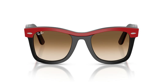 Anteojos De Sol Ray-Ban RB2240 Wayfarer Red On Black Clear Gradient Brown Café/Rojo