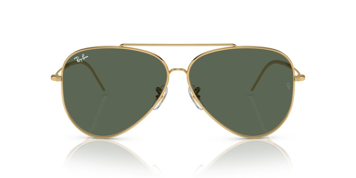 Anteojos De Sol Ray-Ban RBR0101S Aviator Reverse Verde/Dorado