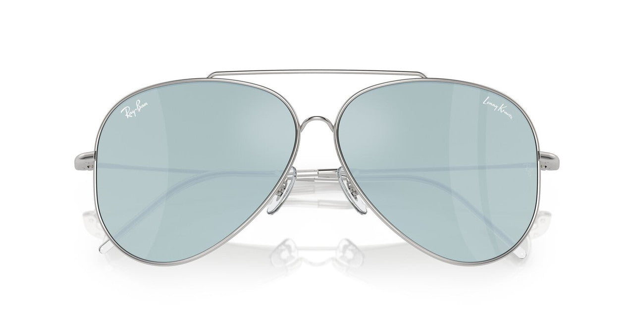 Anteojos De Sol Ray-Ban RBR0101S Aviator Reverse Verde/Plateado