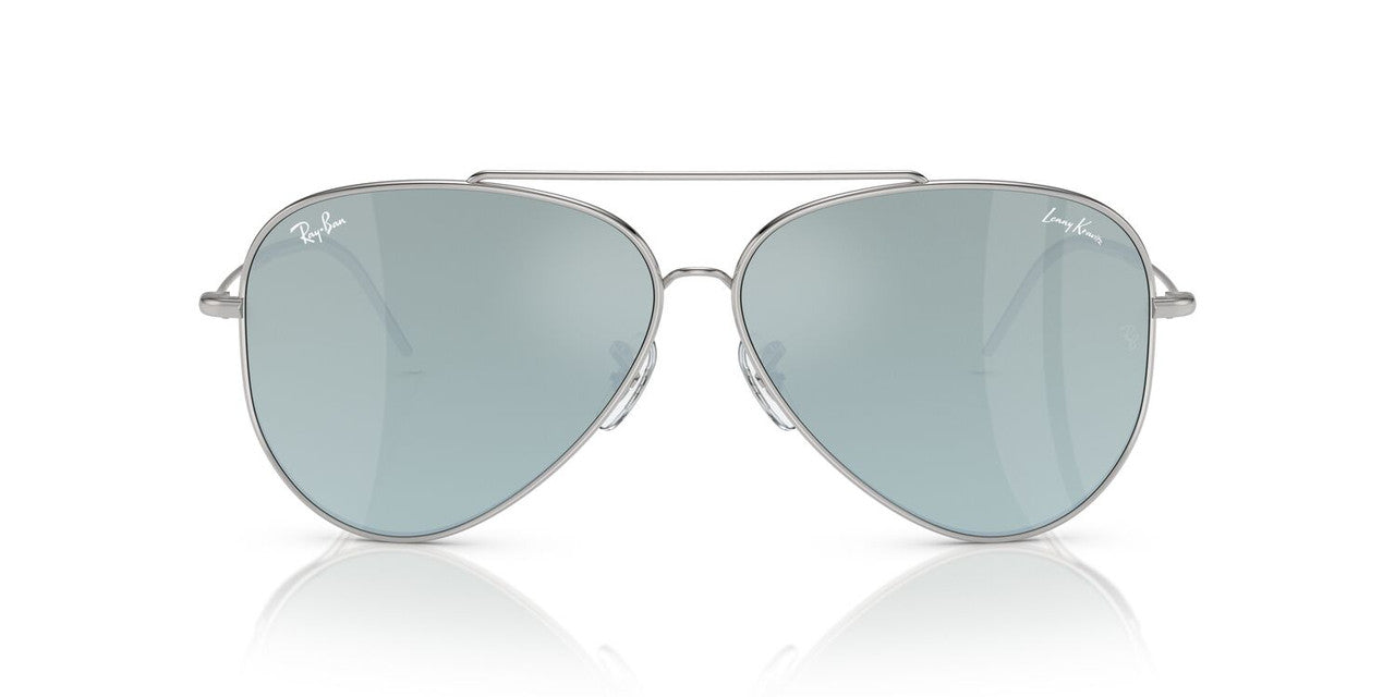 Anteojos De Sol Ray-Ban RBR0101S Aviator Reverse Verde/Plateado