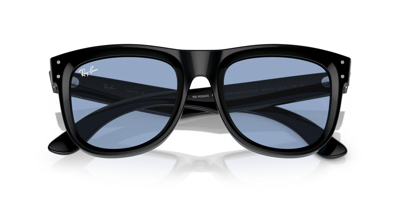 Anteojos De Sol Ray-Ban RBR0502S Wayfarer Reverse Celeste/Negro