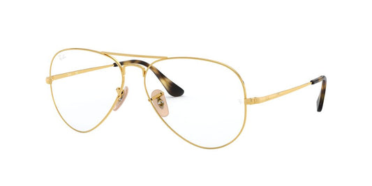 Anteojos Ópticos Ray-Ban RX6489 Aviator Dorado