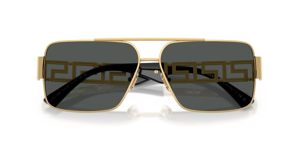 Anteojos De Sol Versace 0VE2290 Gold Dark Grey Gris/Dorado