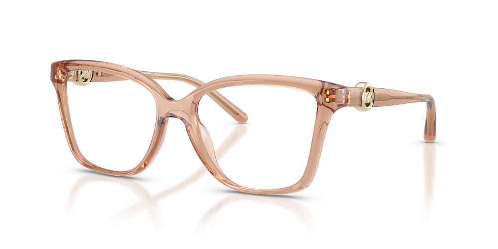 Anteojos Ópticos Michael Kors 0MK4180U Kobe Light Brown Transparent Café