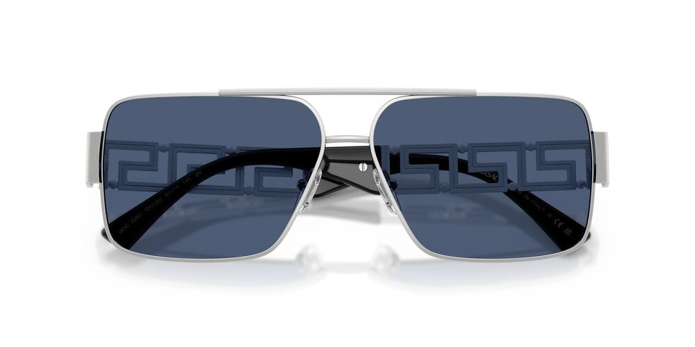 Anteojos De Sol Versace 0VE2290 Silver Dark Blue Azul/Plateado