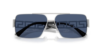 Anteojos De Sol Versace 0VE2290 Silver Dark Blue Azul/Plateado