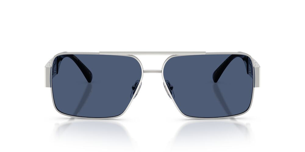 Anteojos De Sol Versace 0VE2290 Silver Dark Blue Azul/Plateado