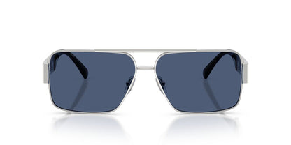 Anteojos De Sol Versace 0VE2290 Silver Dark Blue Azul/Plateado