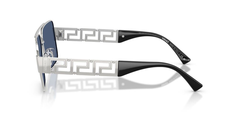 Anteojos De Sol Versace 0VE2290 Silver Dark Blue Azul/Plateado