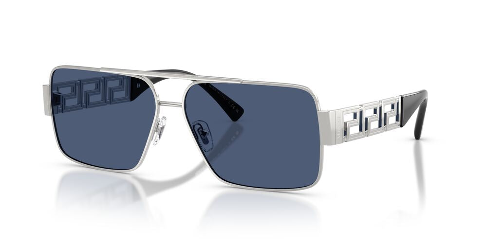 Anteojos De Sol Versace 0VE2290 Silver Dark Blue Azul/Plateado