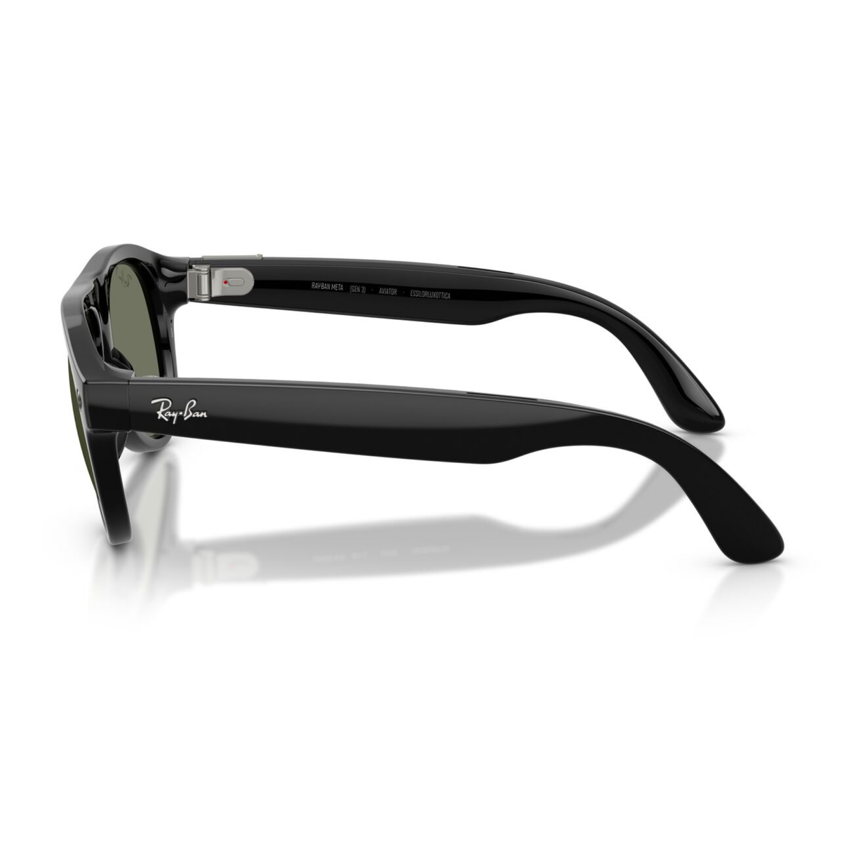 Anteojos de Sol Ray-Ban meta (Gen 3) Aviator Polarizado Shiny Black