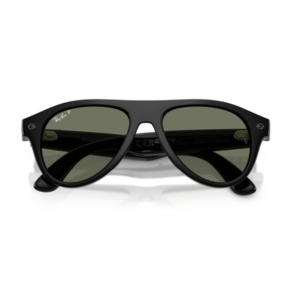 Anteojos de Sol Ray-Ban meta (Gen 3) Aviator Polarizado Shiny Black