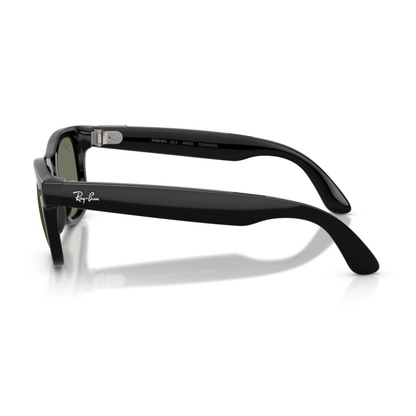 Anteojos de Sol Ray-Ban meta (Gen 3) Wayfarer Large Polarizado Shiny Black