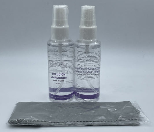 Kit Solución limpiadora de anteojos (2 QUICK 60ML + PAÑO LIMPIADOR)