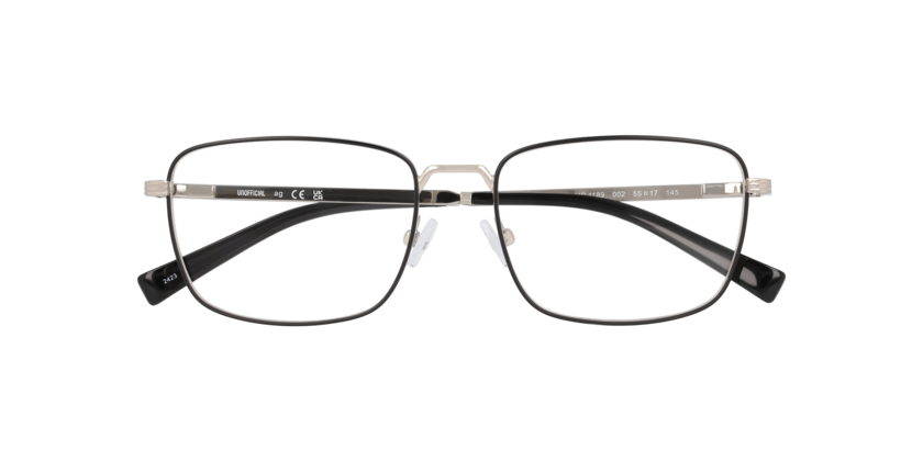 Anteojos Ópticos Unofficial UO1189 Satin Black On Silver Negro